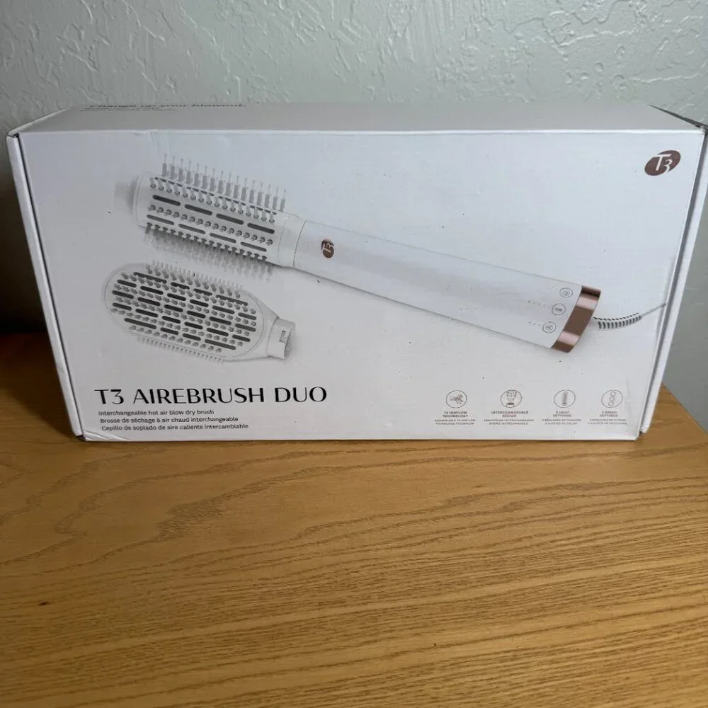 T3 AIREBRUSH DUO Dual-Attachment‎ Blow Dry Brush NWT